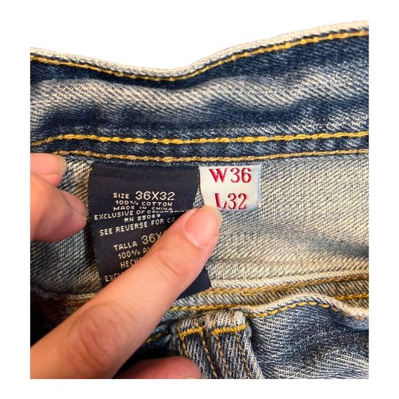 PACO Denim Company Jeans 36 X 32 Mens Blue Relaxed Fit 100% Cotton 35X30 Actual - Picture 3 of 11